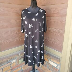Old Navy Women's Black Floral Swing Dress Size XL NWOT
